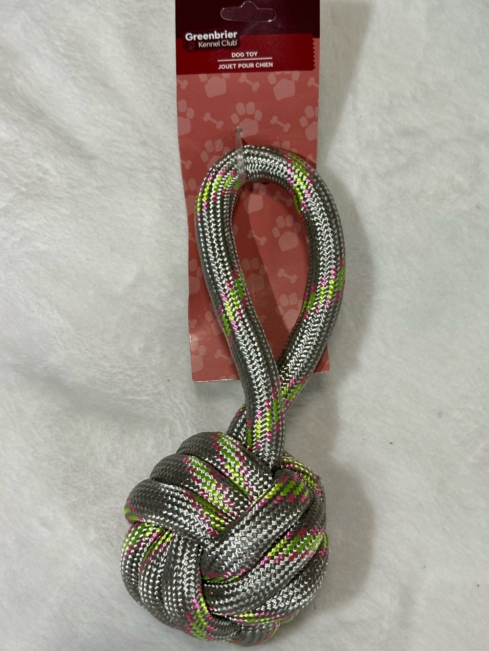 Rope Monkey Fist Knot Dog Toy Tug Chew Silver